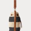 Natural/Black/Lauren Tan Women’s Ralph Lauren Straw Large Andie Handbag