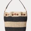Natural/Black/Lauren Tan Women’s Ralph Lauren Straw Large Andie Handbag