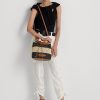 Natural/Black/Lauren Tan Women’s Ralph Lauren Straw Large Andie Handbag