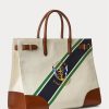 Natural/Graphic Stripe Women’s Ralph Lauren Print Canvas Large Devyn Tote Bags