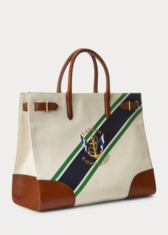 Natural/Graphic Stripe Women’s Ralph Lauren Print Canvas Large Devyn Tote Bags Natural/Graphic Stripe Women’s Ralph Lauren Print Canvas Large Devyn Tote Bags