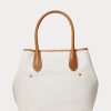 Natural/Navy Women’s Ralph Lauren Reversible Canvas Medium Bellport Tote Bags