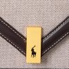 Natural/Tobacco Women’s Ralph Lauren Polo ID Canvas Envelope Chain Crossbody Bags