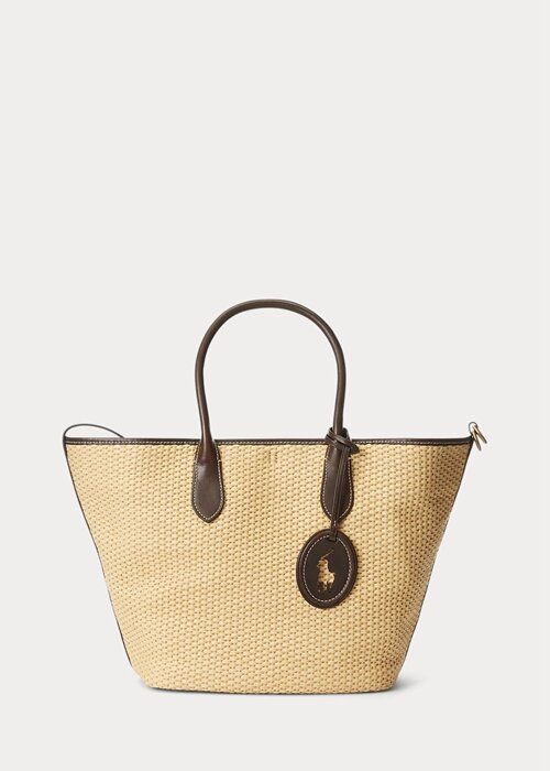 Natural Women’s Ralph Lauren Leather-Trim Straw Medium Bellport Tote Bags Natural Women’s Ralph Lauren Leather-Trim Straw Medium Bellport Tote Bags