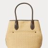 Natural Women’s Ralph Lauren Leather-Trim Straw Medium Bellport Tote Bags Natural Women’s Ralph Lauren Leather-Trim Straw Medium Bellport Tote Bags