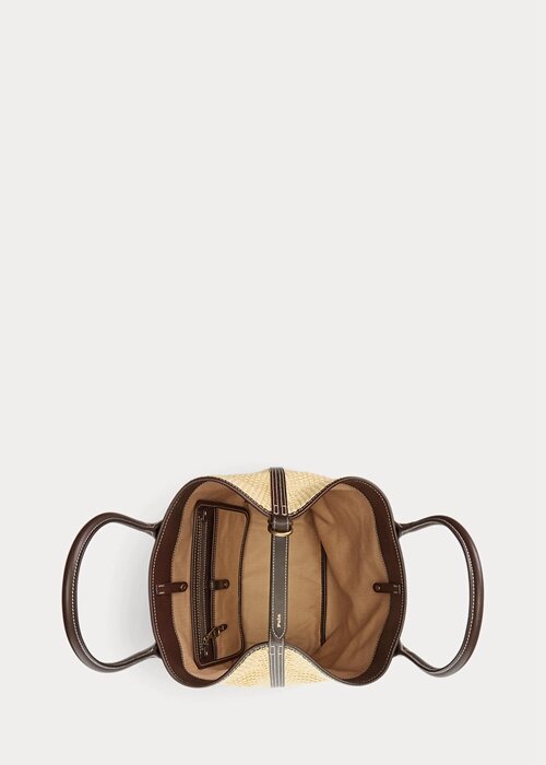 Natural Women’s Ralph Lauren Leather-Trim Straw Medium Bellport Tote Bags Natural Women’s Ralph Lauren Leather-Trim Straw Medium Bellport Tote Bags