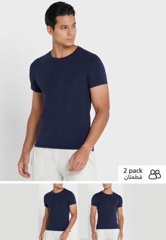 Navy Men’s Ralph Lauren 2 Pack Essential Crew Neck T Shirts