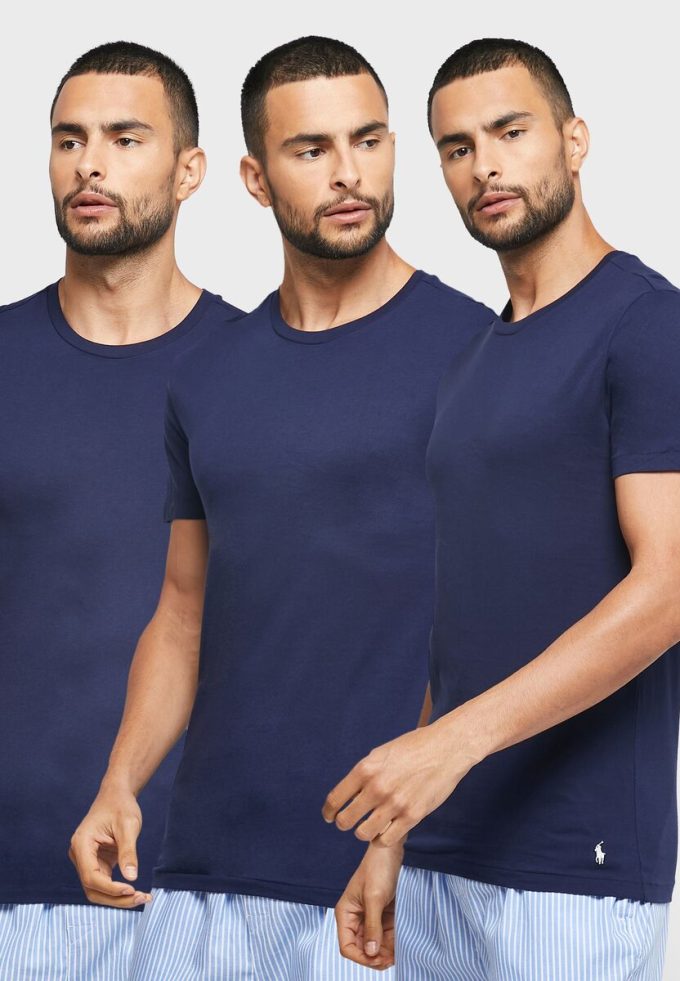 Navy Men’s Ralph Lauren 3 Pack Assorted Crew Neck T Shirts