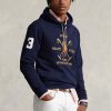 Navy Men’s Ralph Lauren Big Polo Crest Fleece  Hoodie