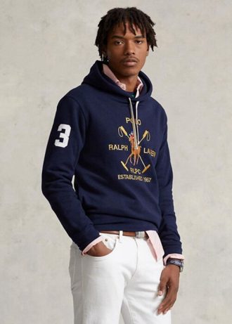 Navy Men’s Ralph Lauren Big Polo Crest Fleece Hoodie Navy Men’s Ralph Lauren Big Polo Crest Fleece Hoodie