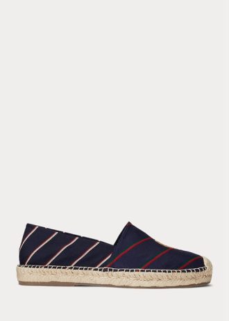 Navy Men’s Ralph Lauren Cevio Crest Striped Espadrille