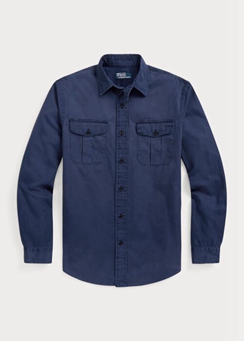 Navy Men’s Ralph Lauren Classic Fit Chino Work Shirts Navy Men’s Ralph Lauren Classic Fit Chino Work Shirts
