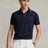 Navy Men’s Ralph Lauren Custom Slim Fit Birdseye Polo Shirts