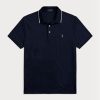 Navy Men’s Ralph Lauren Custom Slim Fit Birdseye Polo Shirts