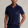 Navy Men’s Ralph Lauren Custom Slim Fit Terry Polo Shirts