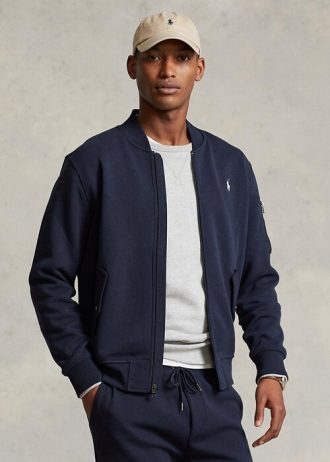 Navy Men’s Ralph Lauren Double-Knit Bomber Jackets Navy Men’s Ralph Lauren Double-Knit Bomber Jackets