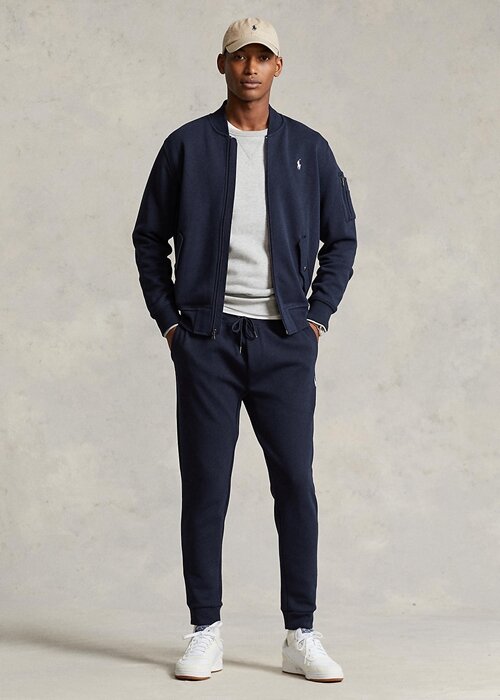 Navy Men’s Ralph Lauren Double-Knit Bomber Jackets Navy Men’s Ralph Lauren Double-Knit Bomber Jackets