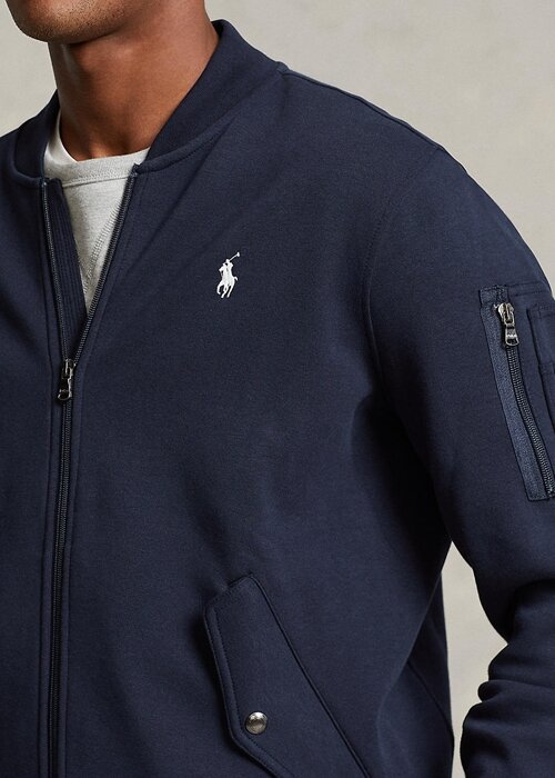 Navy Men’s Ralph Lauren Double-Knit Bomber Jackets Navy Men’s Ralph Lauren Double-Knit Bomber Jackets