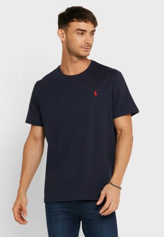 Navy Men’s Ralph Lauren Embroidered Logo Crew Neck T Shirts