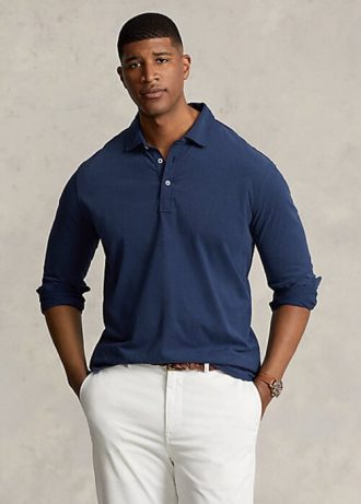 Navy Men’s Ralph Lauren Jersey Polo Shirts