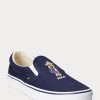 Navy Men’s Ralph Lauren Keaton Polo Bear Slip-On Sneakers