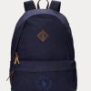 Navy Men’s Ralph Lauren Logo-Embroidered Canvas Backpacks Navy Men’s Ralph Lauren Logo-Embroidered Canvas Backpacks