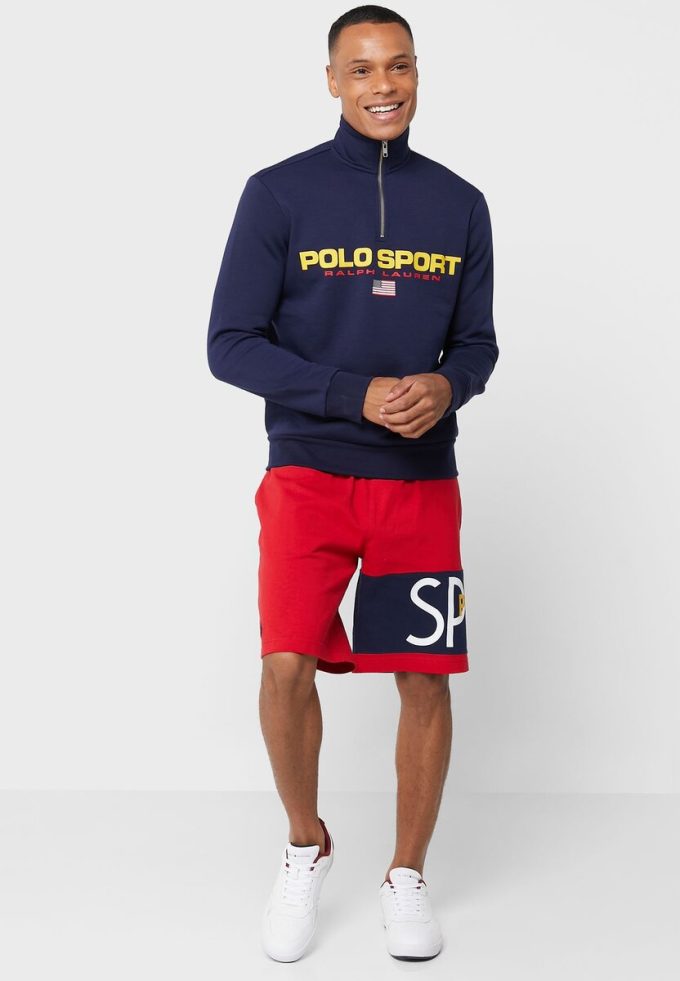 Navy Men’s Ralph Lauren Logo Half Zip Sweatshirt