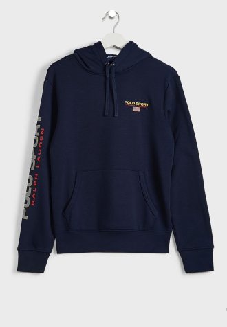 Navy Men’s Ralph Lauren Logo Sleeve Hoodie