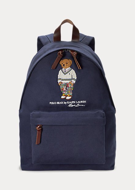 Navy Men’s Ralph Lauren Polo Bear Canvas Backpacks Navy Men’s Ralph Lauren Polo Bear Canvas Backpacks