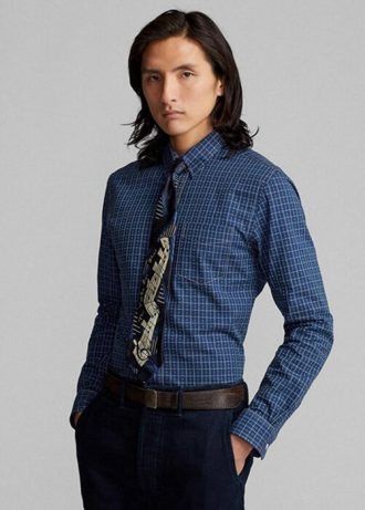 Navy Men’s Ralph Lauren Slim Fit Checked Dobby Formal Shirts Navy Men’s Ralph Lauren Slim Fit Checked Dobby Formal Shirts
