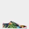 Navy Multicolor Men’s Ralph Lauren Severn Floral Linen Sneakers