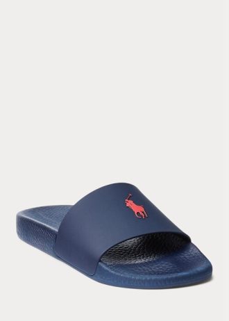 Navy / Red Men’s Ralph Lauren Signature Pony Slippers