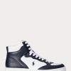 Navy / White Men’s Ralph Lauren Court Leather High-Top Sneakers