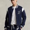 Navy / White Men’s Ralph Lauren Fleece Letterman Jackets