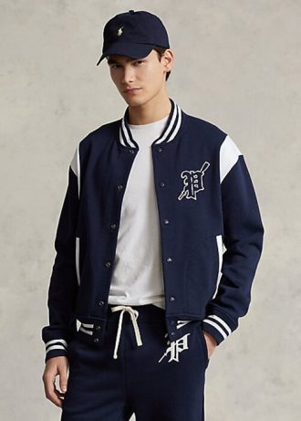 Navy / White Men’s Ralph Lauren Fleece Letterman Jackets
