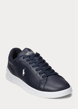 Navy / White Men’s Ralph Lauren Heritage Court II Leather Sneakers Navy / White Men’s Ralph Lauren Heritage Court II Leather Sneakers