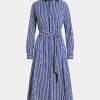 Navy / White Women’s Ralph Lauren Belted Striped Dress Navy / White Women’s Ralph Lauren Belted Striped Dress