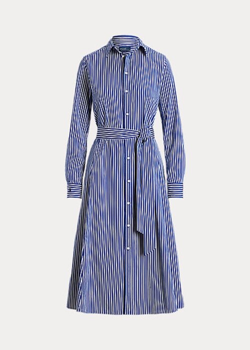 Navy / White Women’s Ralph Lauren Belted Striped Dress Navy / White Women’s Ralph Lauren Belted Striped Dress