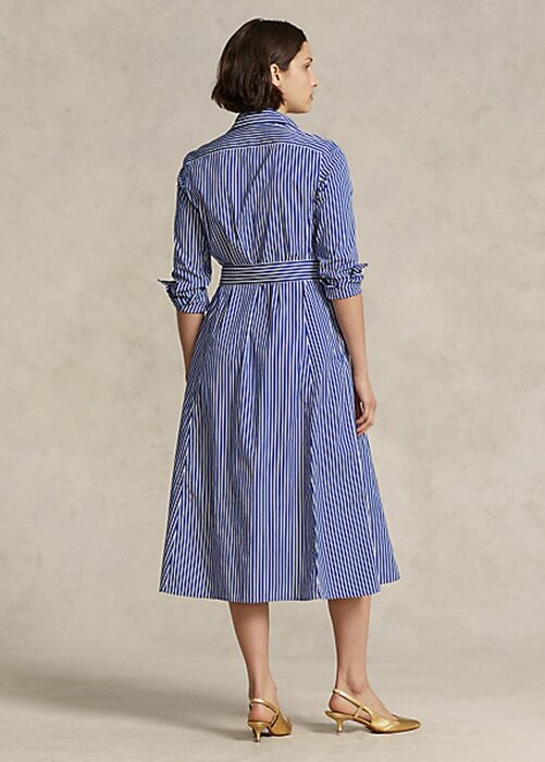 Navy / White Women’s Ralph Lauren Belted Striped Dress Navy / White Women’s Ralph Lauren Belted Striped Dress