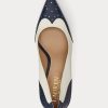 Navy / White Women’s Ralph Lauren Lynden Nappa & Burnished Leather Heels