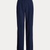 Navy / White Women’s Ralph Lauren Pinstripe Twill Straight Pants