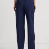 Navy / White Women’s Ralph Lauren Pinstripe Twill Straight Pants