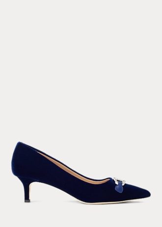 Navy Women’s Ralph Lauren Amory Velvet Heels Navy Women’s Ralph Lauren Amory Velvet Heels