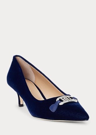 Navy Women’s Ralph Lauren Amory Velvet Heels Navy Women’s Ralph Lauren Amory Velvet Heels