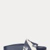 Navy Women’s Ralph Lauren Audrina Logo Faux-Leather Slippers