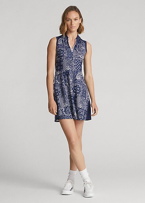 Navy Women’s Ralph Lauren Bandana-Print Paneled Jersey Dress Navy Women’s Ralph Lauren Bandana-Print Paneled Jersey Dress