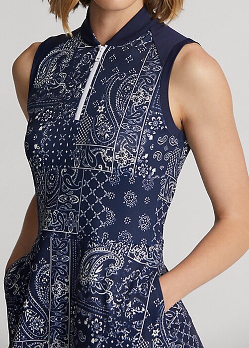 Navy Women’s Ralph Lauren Bandana-Print Paneled Jersey Dress Navy Women’s Ralph Lauren Bandana-Print Paneled Jersey Dress