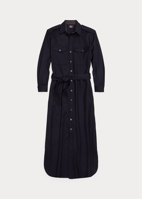 Navy Women’s Ralph Lauren Belted Wool-Blend Dress Navy Women’s Ralph Lauren Belted Wool-Blend Dress
