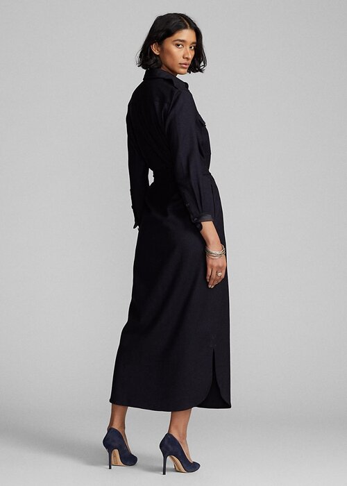 Navy Women’s Ralph Lauren Belted Wool-Blend Dress Navy Women’s Ralph Lauren Belted Wool-Blend Dress