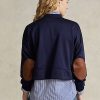Navy Women’s Ralph Lauren Boxy Suede-Patch French Terry Sweatshirts